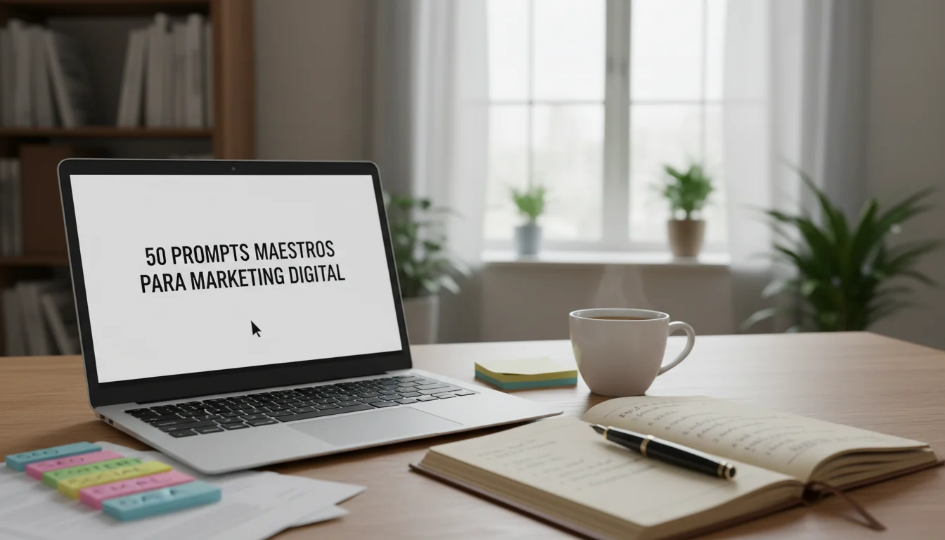 Persona usando una IA generativa con prompts maestros para marketing digital, desbloqueando creatividad y eficiencia.