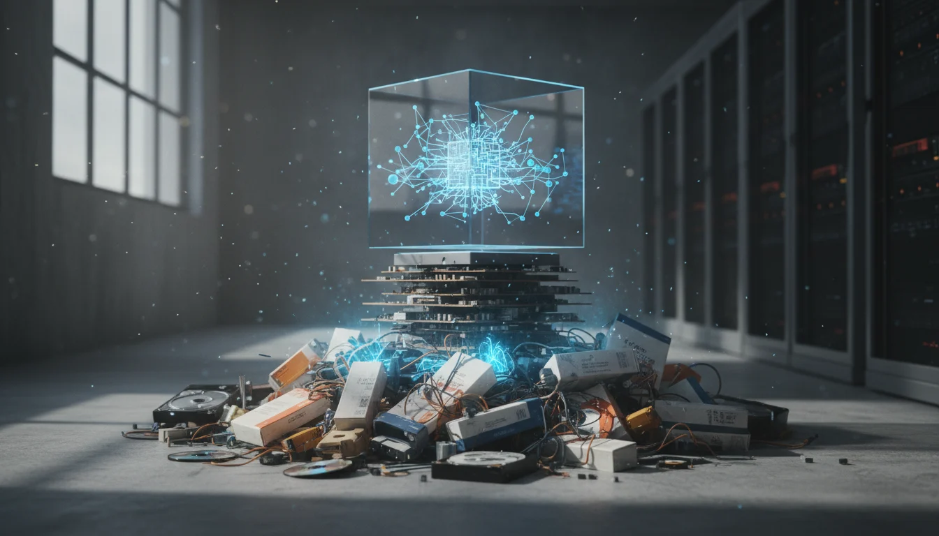 Imagen conceptual de un robot programador de IA autónomo trabajando en código complejo, simbolizando el futuro del desarrollo de software.