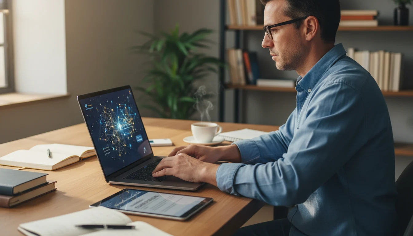 Representación visual de la inteligencia artificial de Claude 3.5 Sonnet, mostrando su velocidad y eficiencia para la productividad.