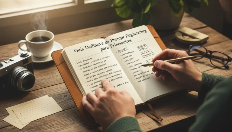 Persona escribiendo un prompt en una interfaz de IA, simbolizando la Prompt Engineering para optimizar resultados con modelos de lenguaje.