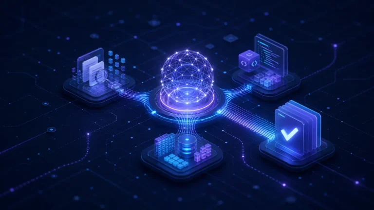 Sistema de inteligencia artificial coordinando investigación, código y datos