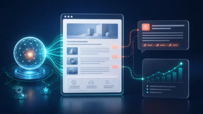 Página web conectada a una respuesta de inteligencia artificial con citas y analítica