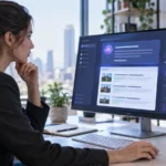 Especialista SEO analizando una respuesta generativa con fuentes, citas y métricas de visibilidad